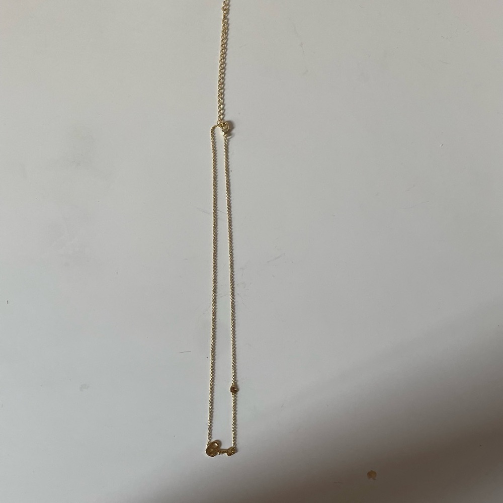 14k Gold Dipped Cubic Zirconia Key Lock and Heart Station Necklace - Gold